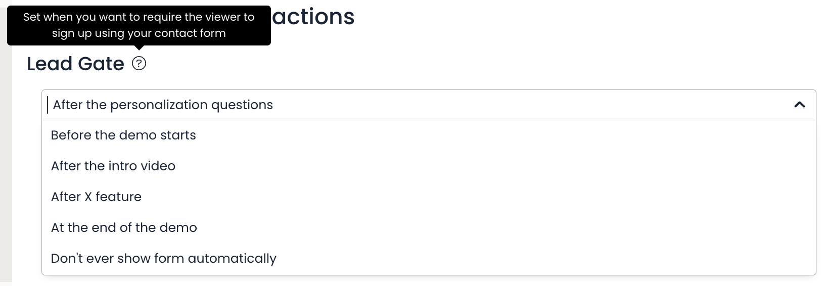 Where should I put the Lead Gate for my demo?